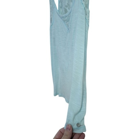 Y2K‎ Abercrombie and Fitch Lace Trim Racerback Tank Top Open Back 2000s Blue S - Picture 2 of 6
